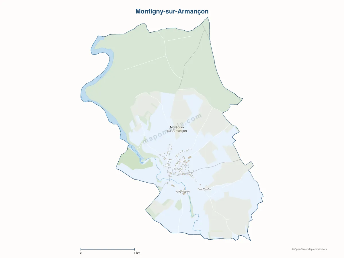 Carte de Montigny-sur-Armançon à personnaliser