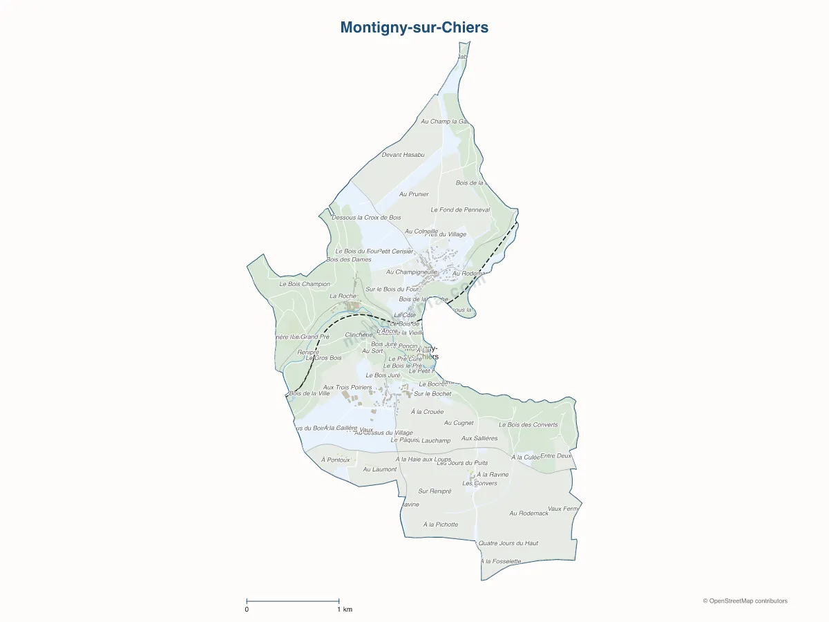 Carte de Montigny-sur-Chiers à personnaliser