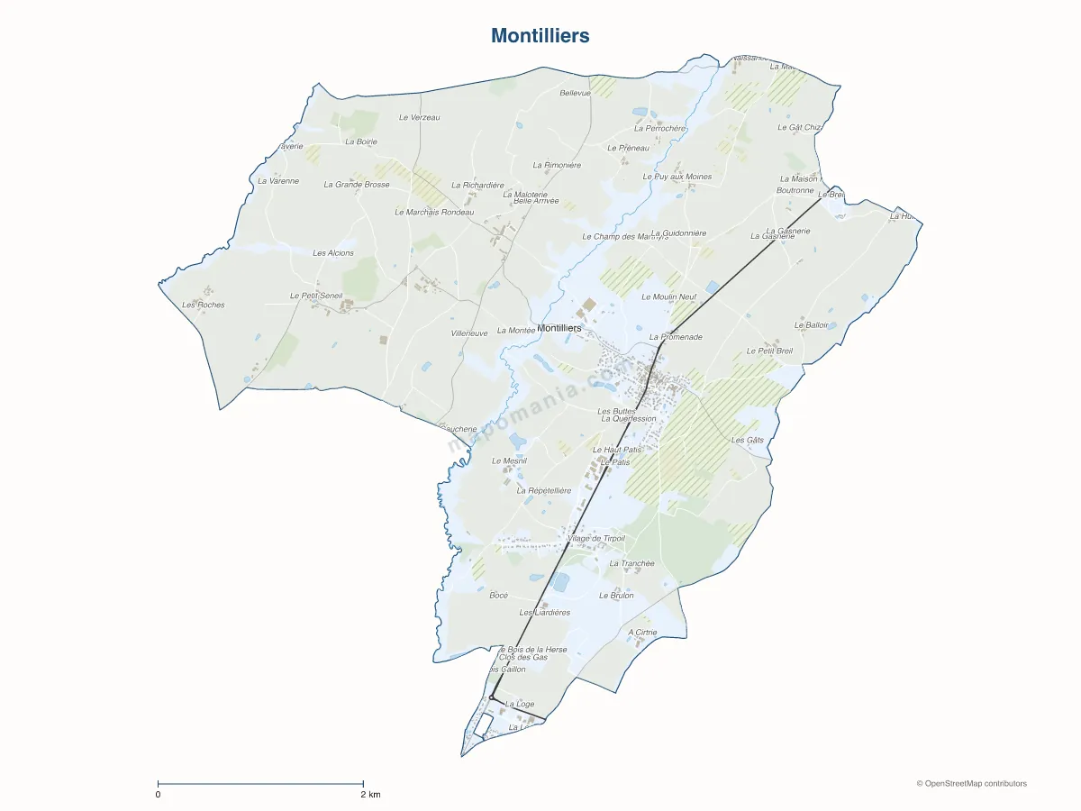Carte de Montilliers à personnaliser