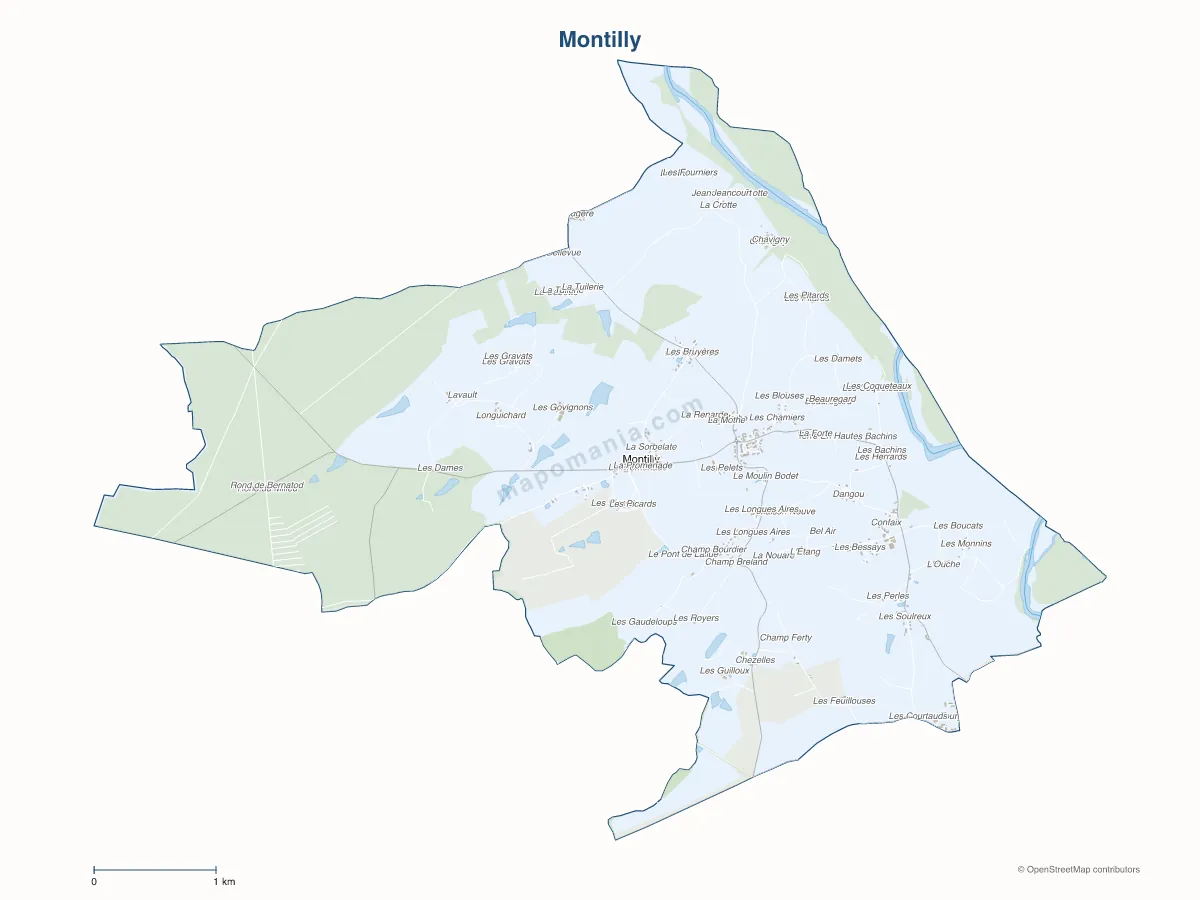 Carte de Montilly à personnaliser