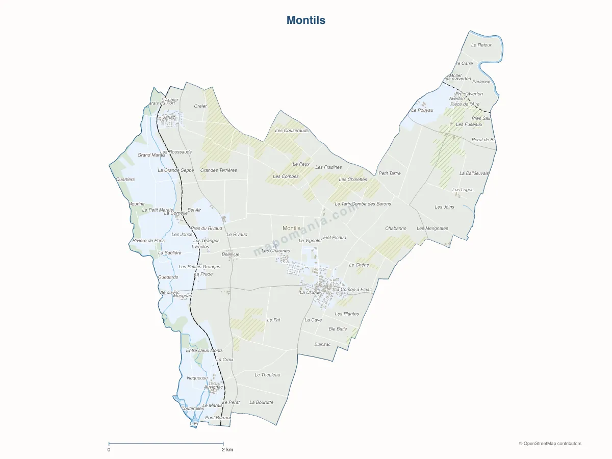 Carte de Montils à personnaliser