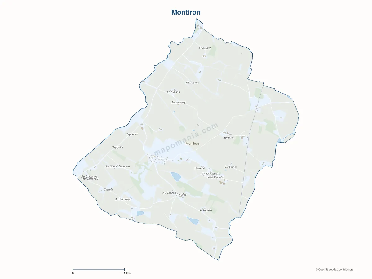 Carte de Montiron à personnaliser