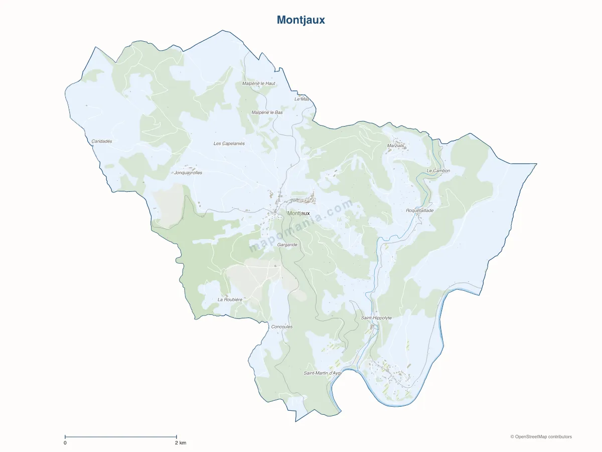 Carte de Montjaux à personnaliser