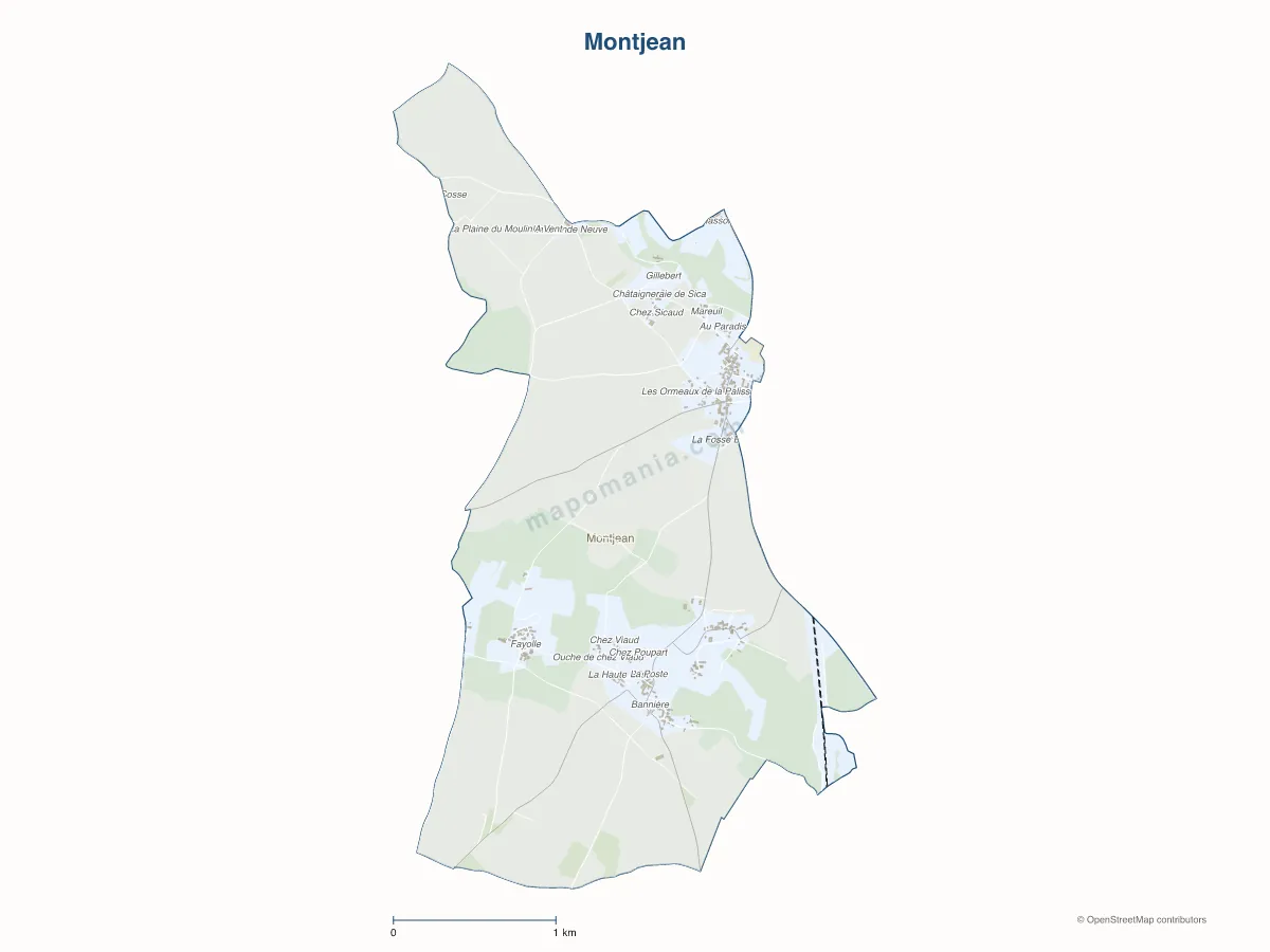 Carte de Montjean à personnaliser