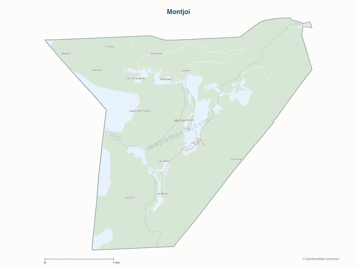 Carte de Montjoi à personnaliser