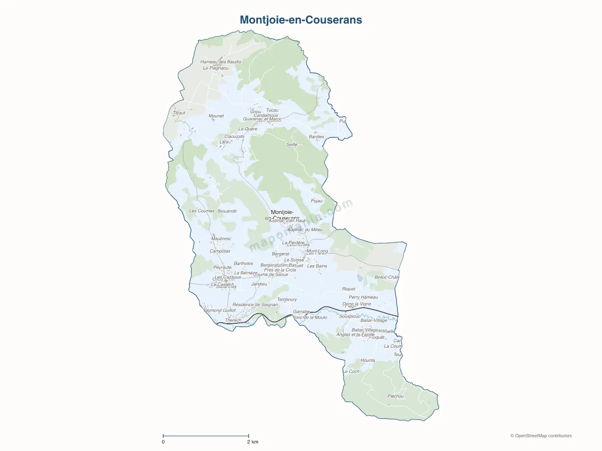 Carte de Montjoie-en-Couserans à personnaliser