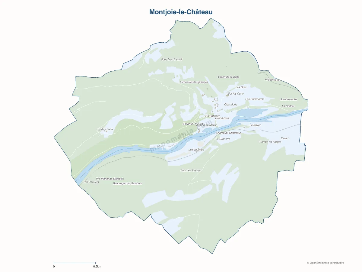Carte de Montjoie-le-Château à personnaliser