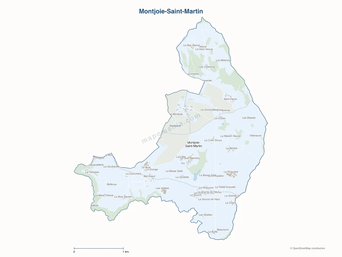 Carte de Montjoie-Saint-Martin à personnaliser