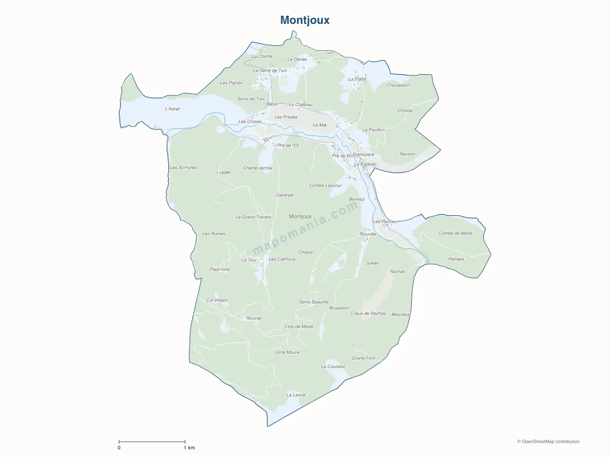 Carte de Montjoux à personnaliser