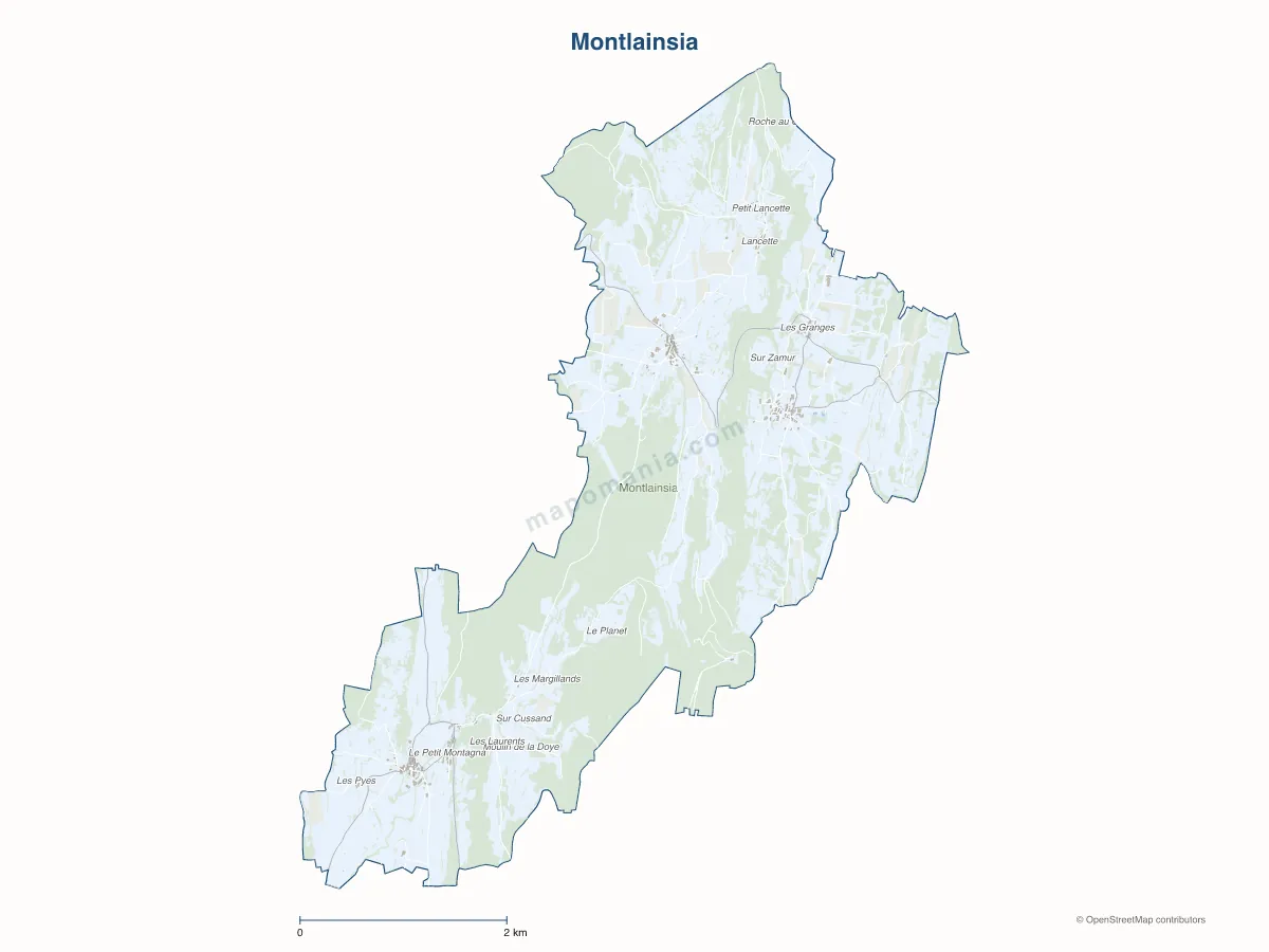 Carte de Montlainsia à personnaliser
