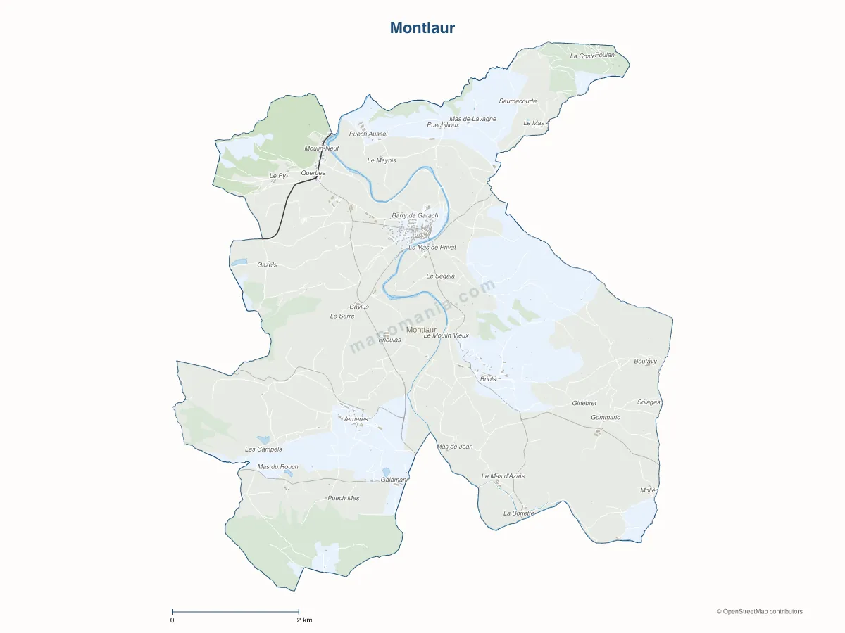 Carte de Montlaur à personnaliser