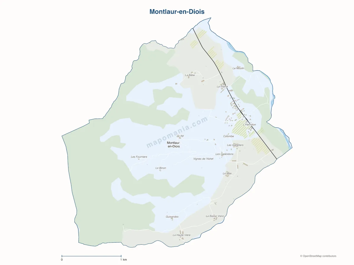 Carte de Montlaur-en-Diois à personnaliser