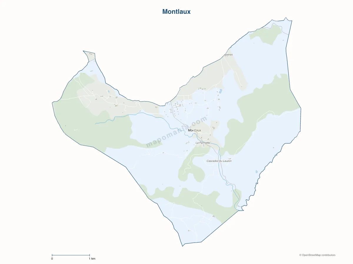 Carte de Montlaux à personnaliser