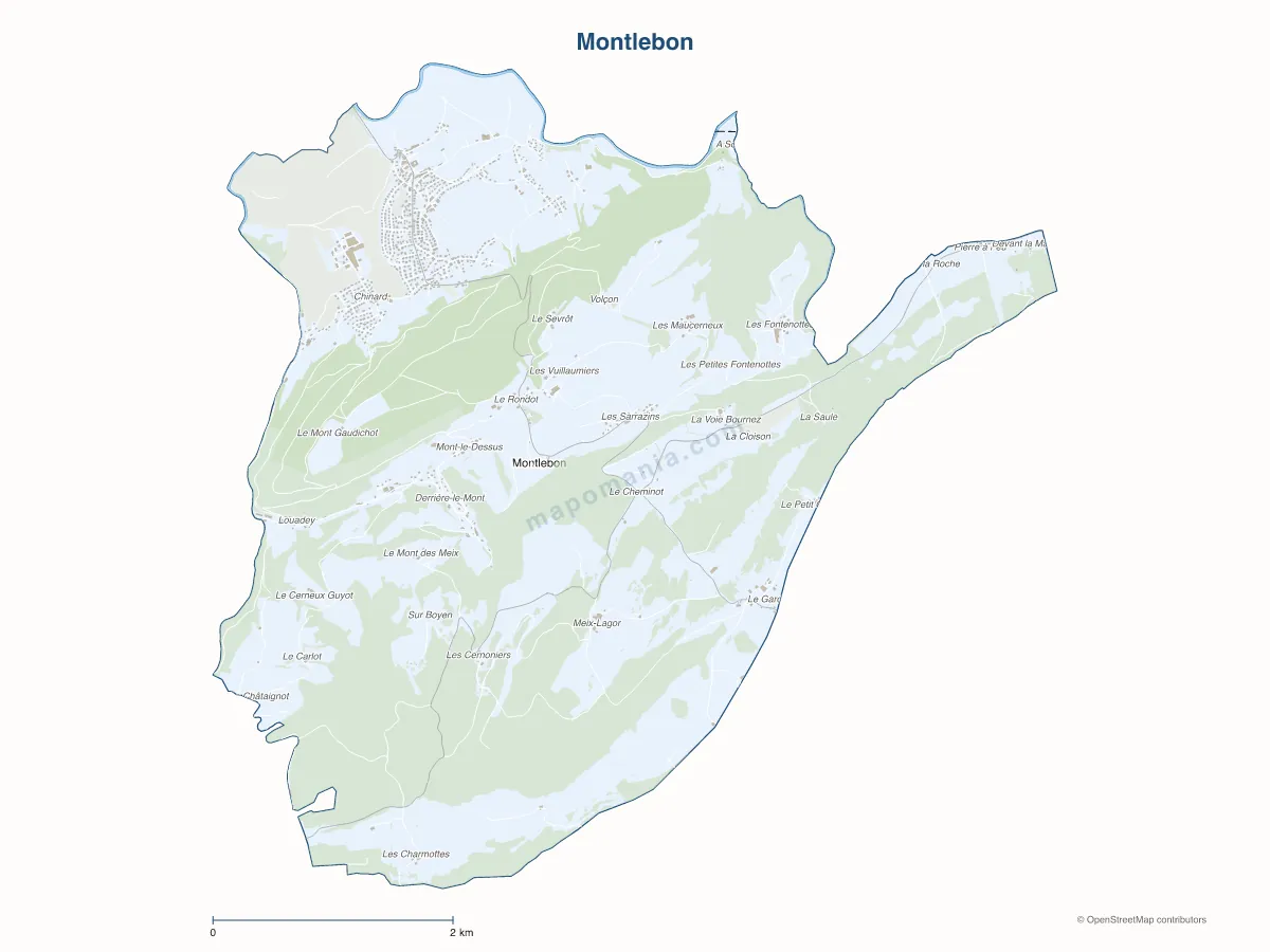 Carte de Montlebon à personnaliser