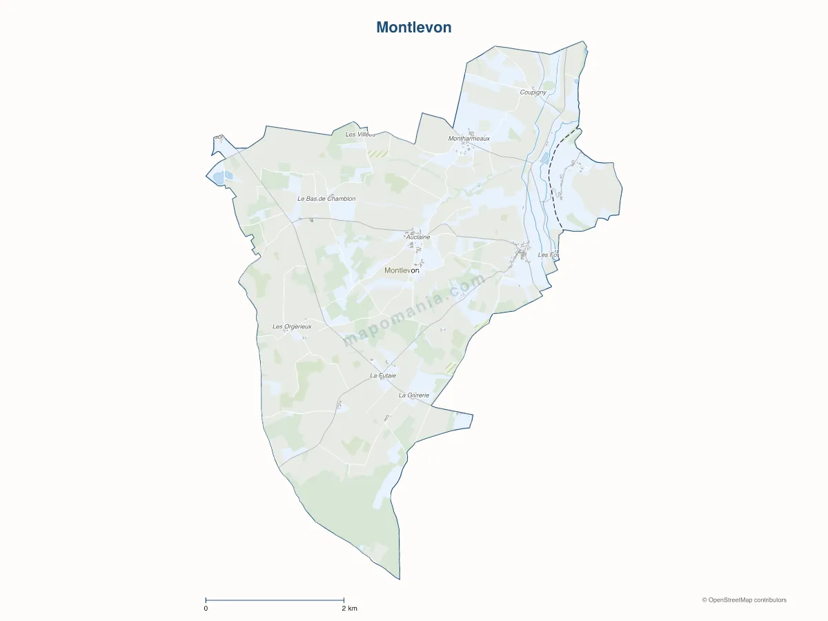 Carte de Montlevon à personnaliser