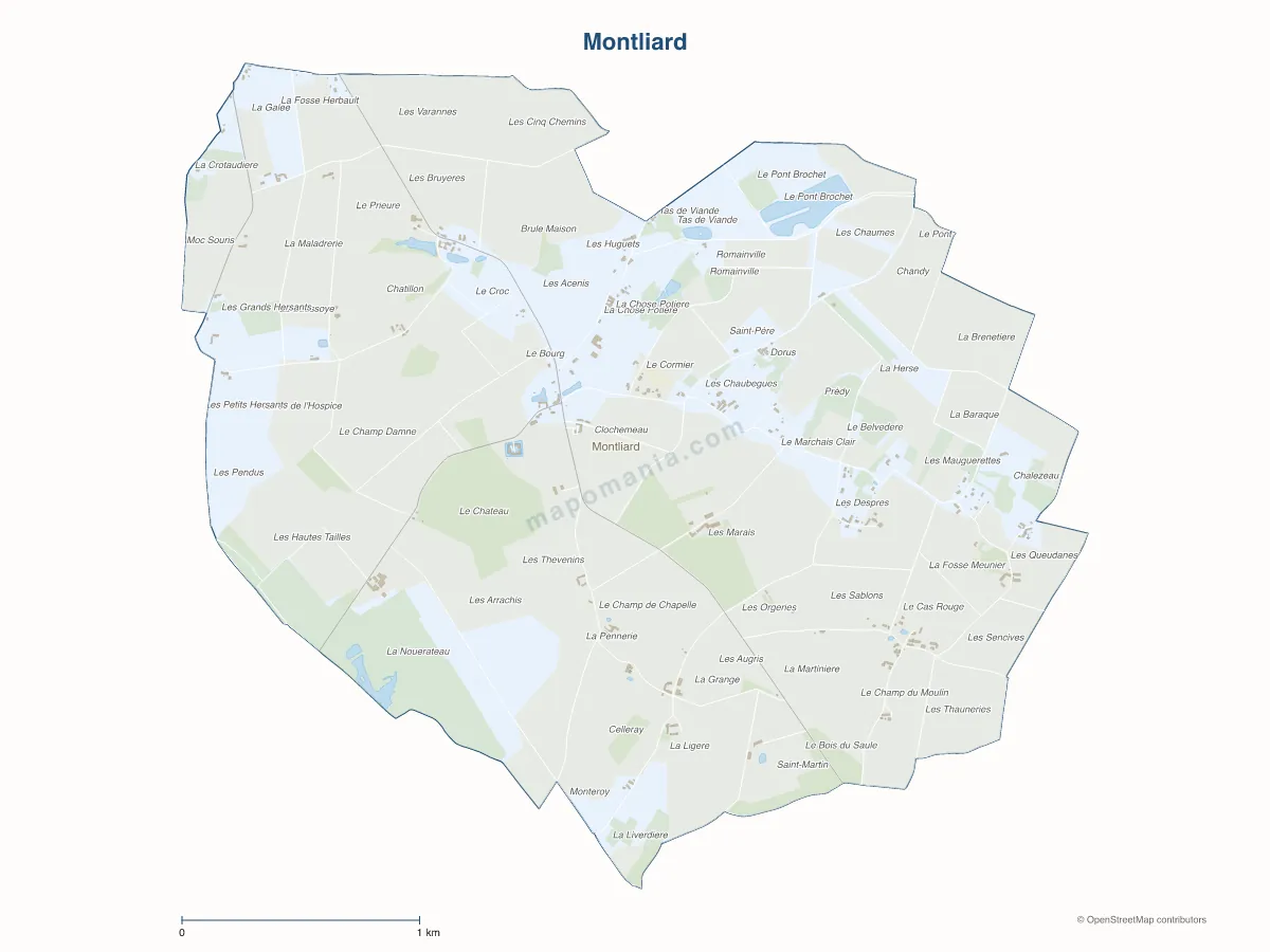 Carte de Montliard à personnaliser