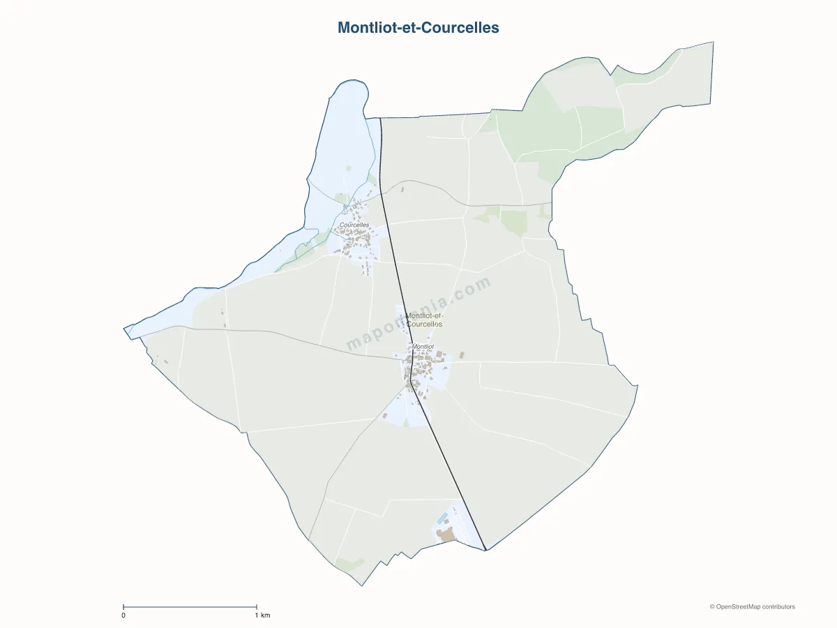 Carte de Montliot-et-Courcelles à personnaliser