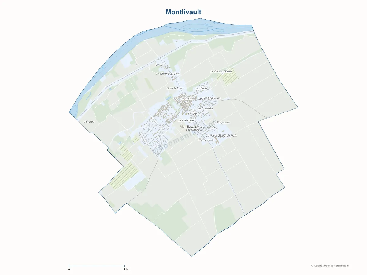 Carte de Montlivault à personnaliser