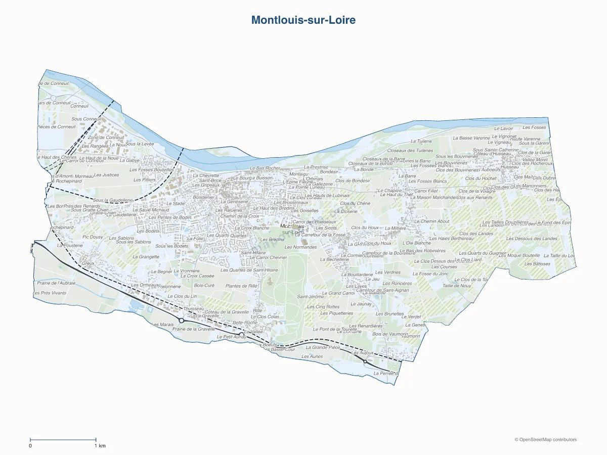 Carte de Montlouis-sur-Loire à personnaliser