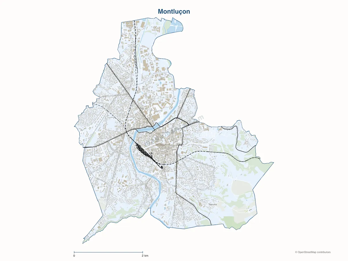 Carte de Montluçon à personnaliser