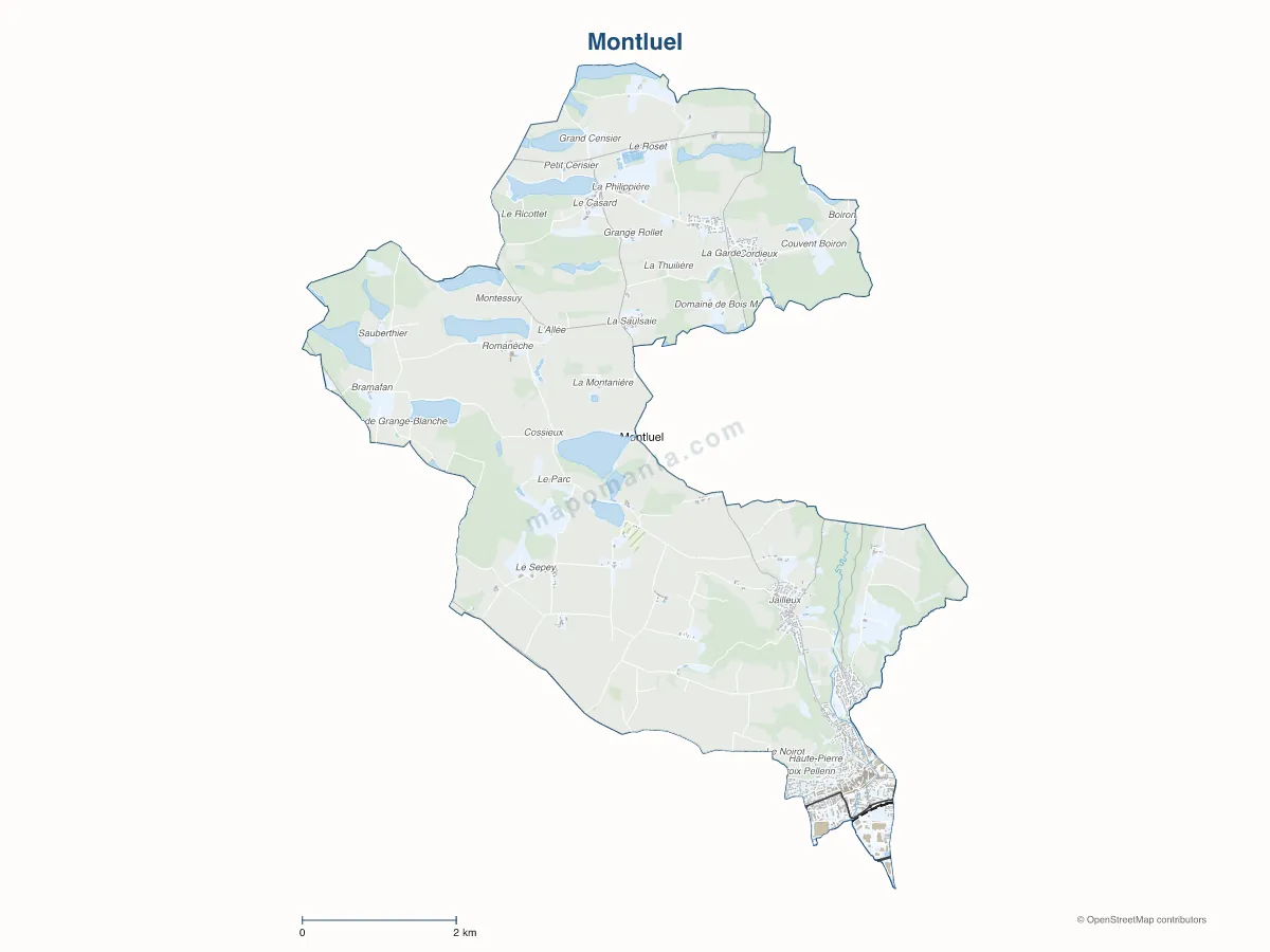 Carte de Montluel à personnaliser