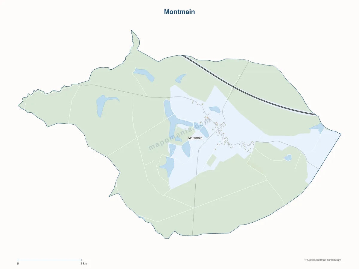 Carte de Montmain à personnaliser