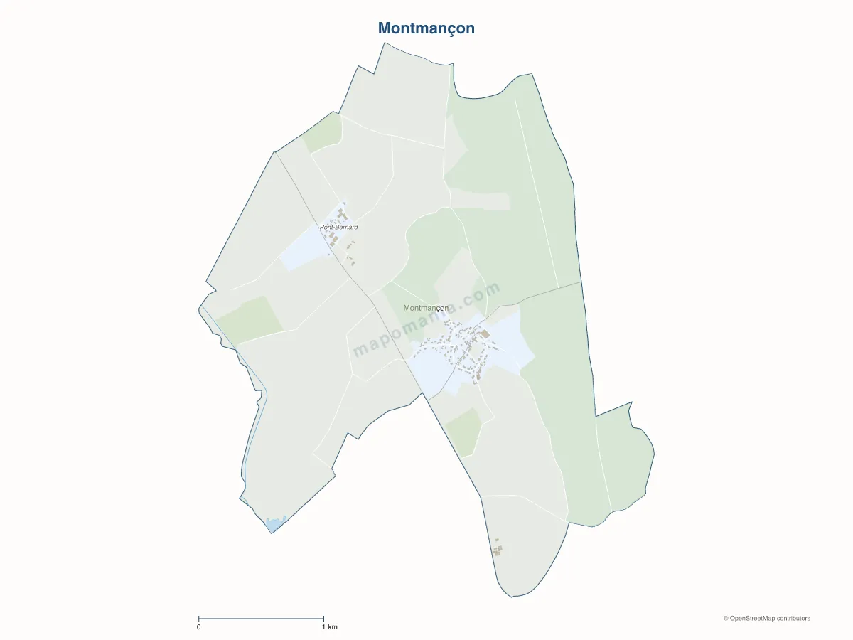 Carte de Montmançon à personnaliser