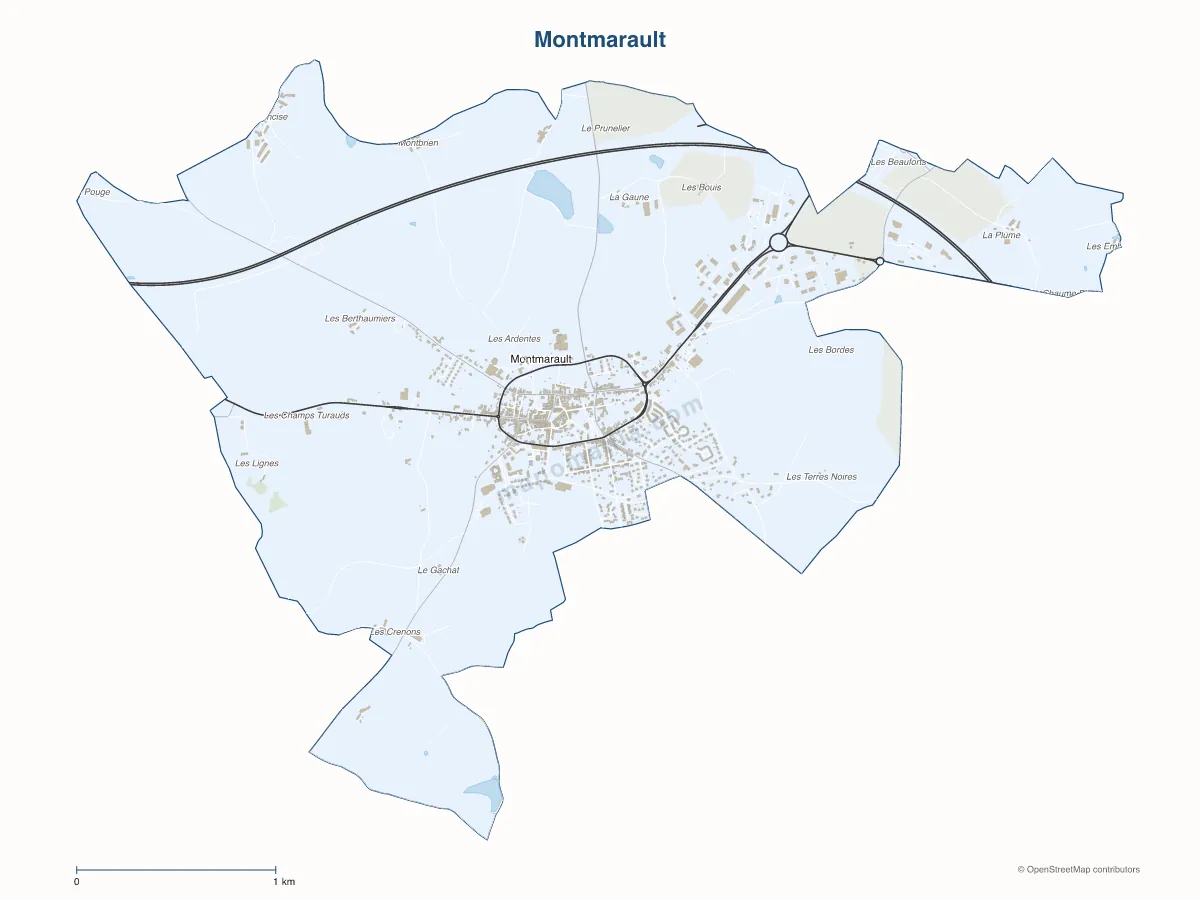 Carte de Montmarault à personnaliser