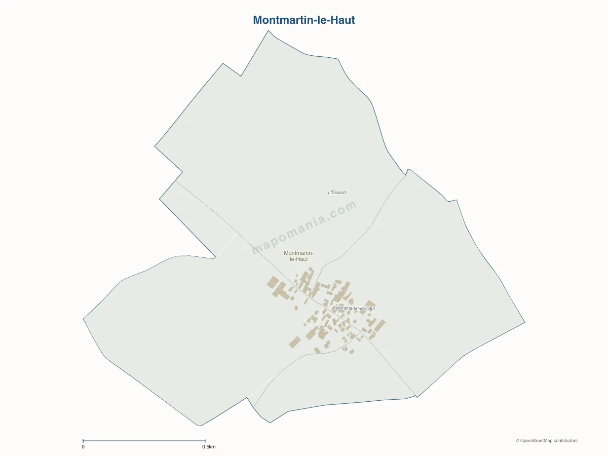 Carte de Montmartin-le-Haut à personnaliser