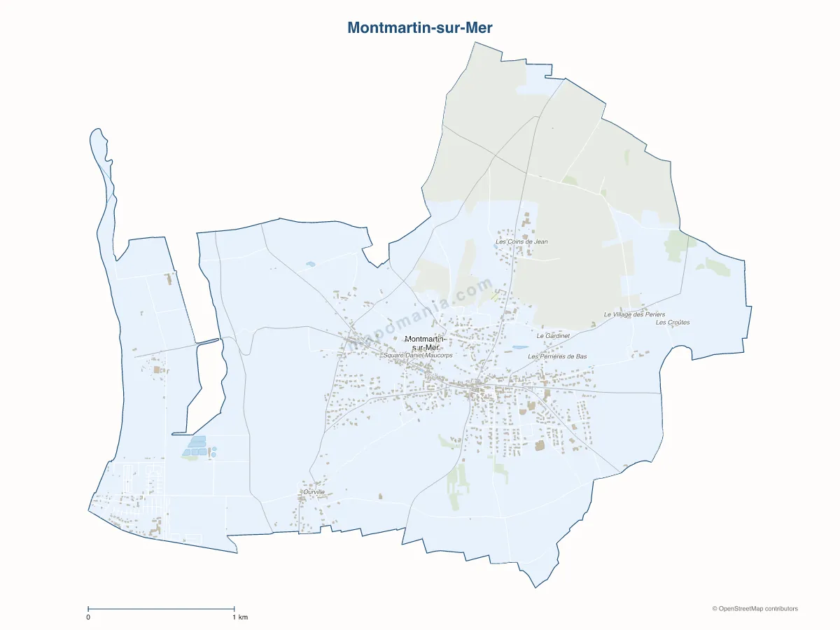 Carte de Montmartin-sur-Mer à personnaliser