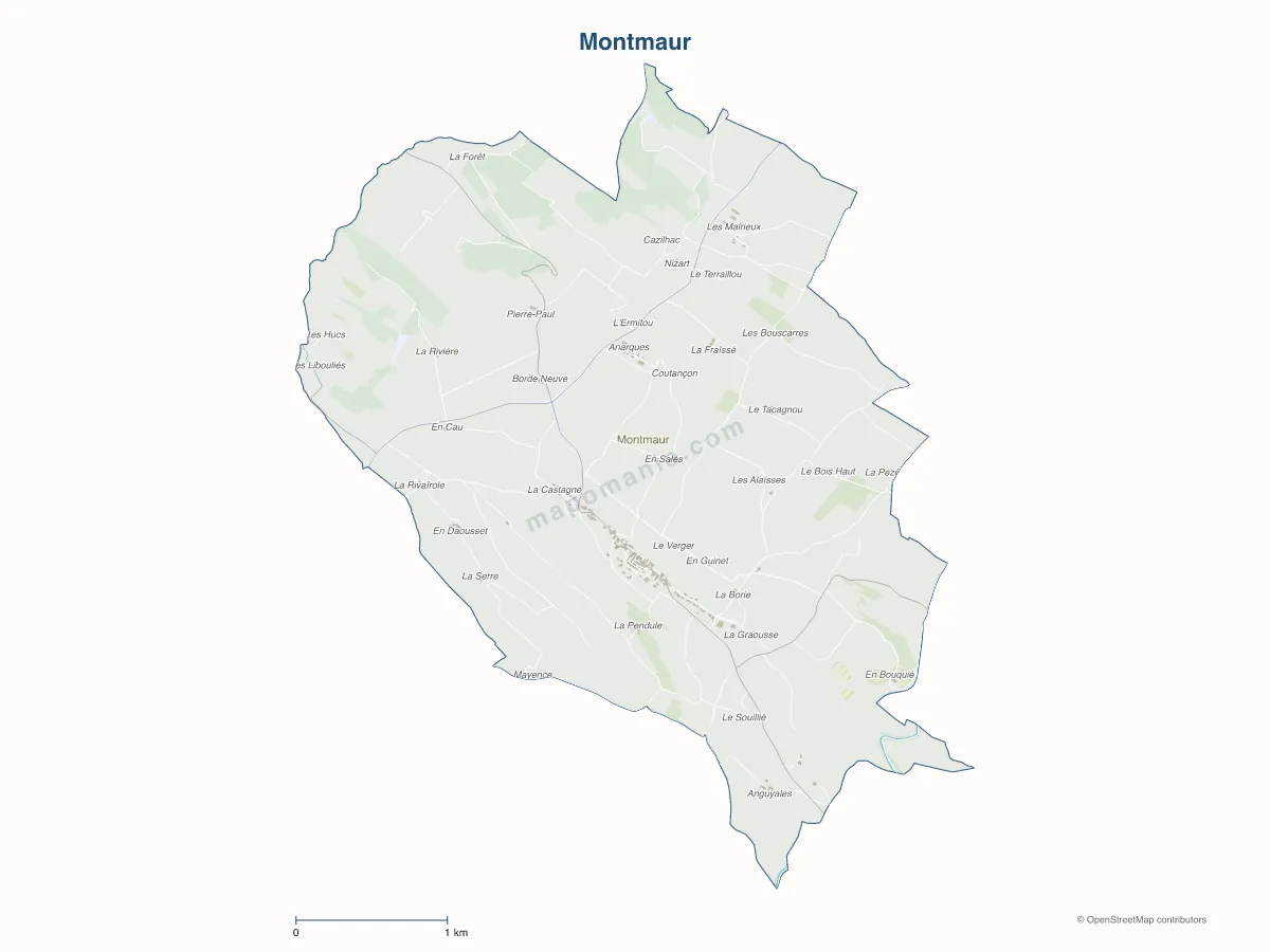 Carte de Montmaur à personnaliser