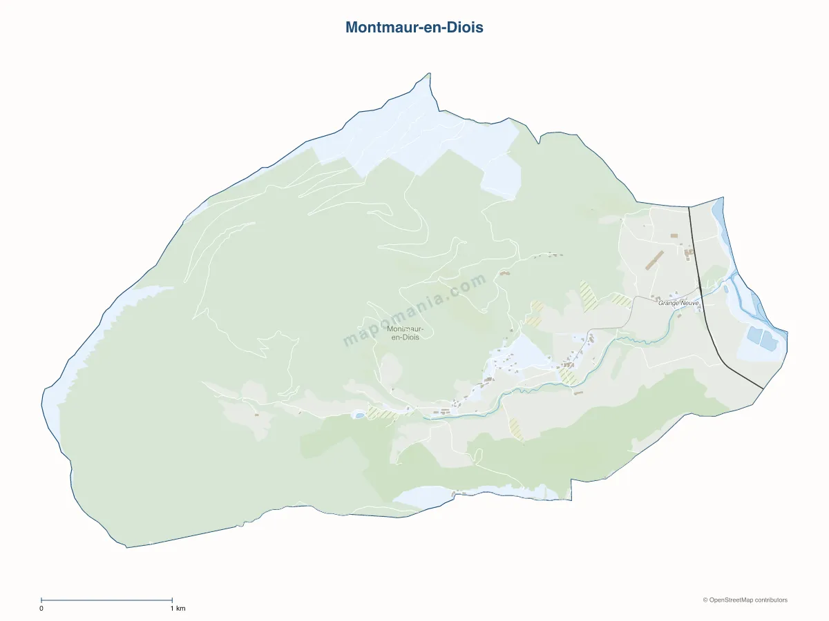 Carte de Montmaur-en-Diois à personnaliser