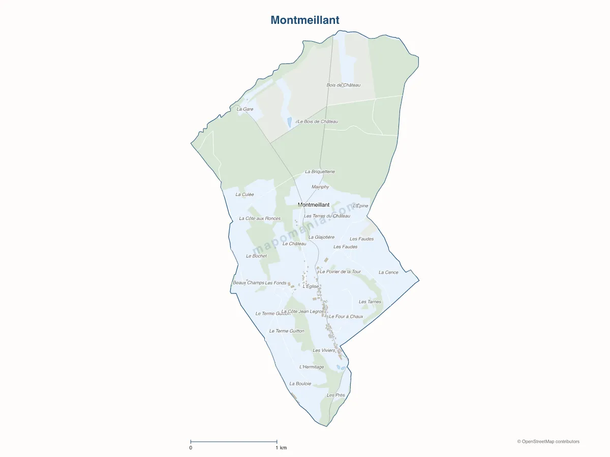 Carte de Montmeillant à personnaliser