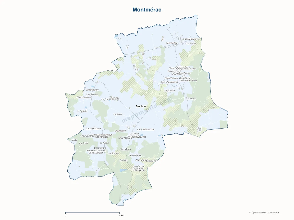 Carte de Montmérac à personnaliser