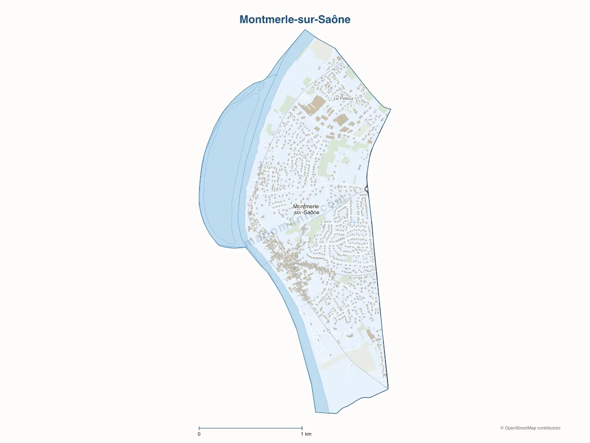 Carte de Montmerle-sur-Saône à personnaliser