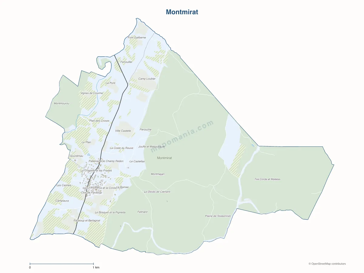 Carte de Montmirat à personnaliser