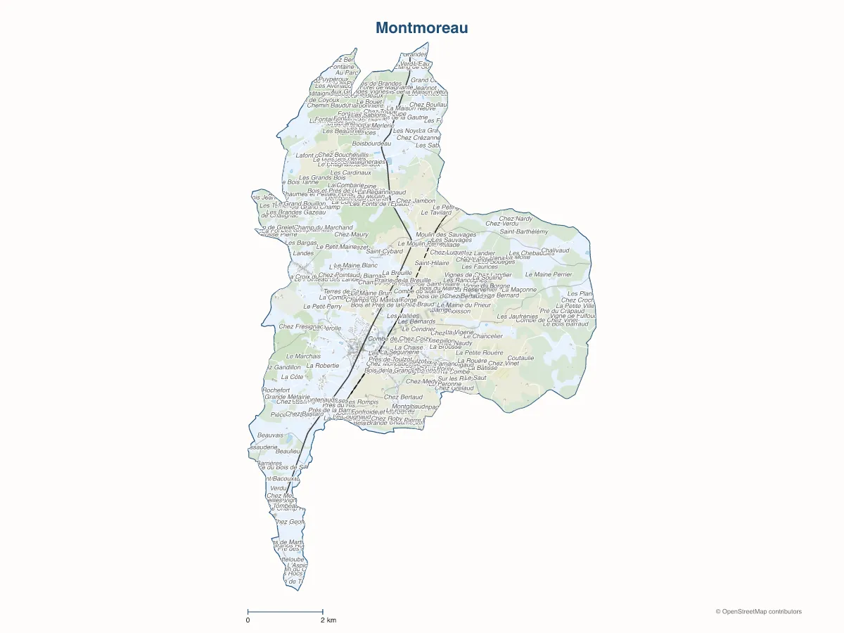 Carte de Montmoreau à personnaliser