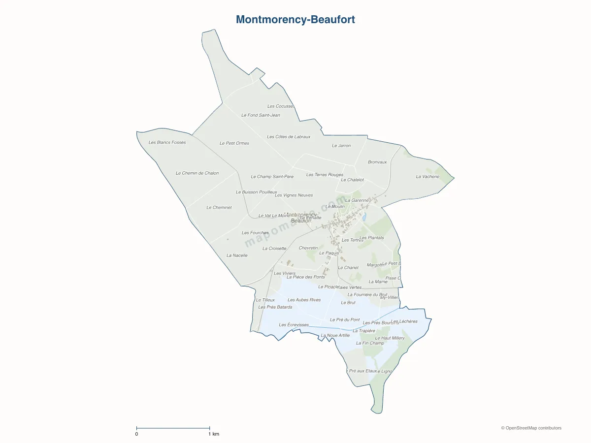Carte de Montmorency-Beaufort à personnaliser