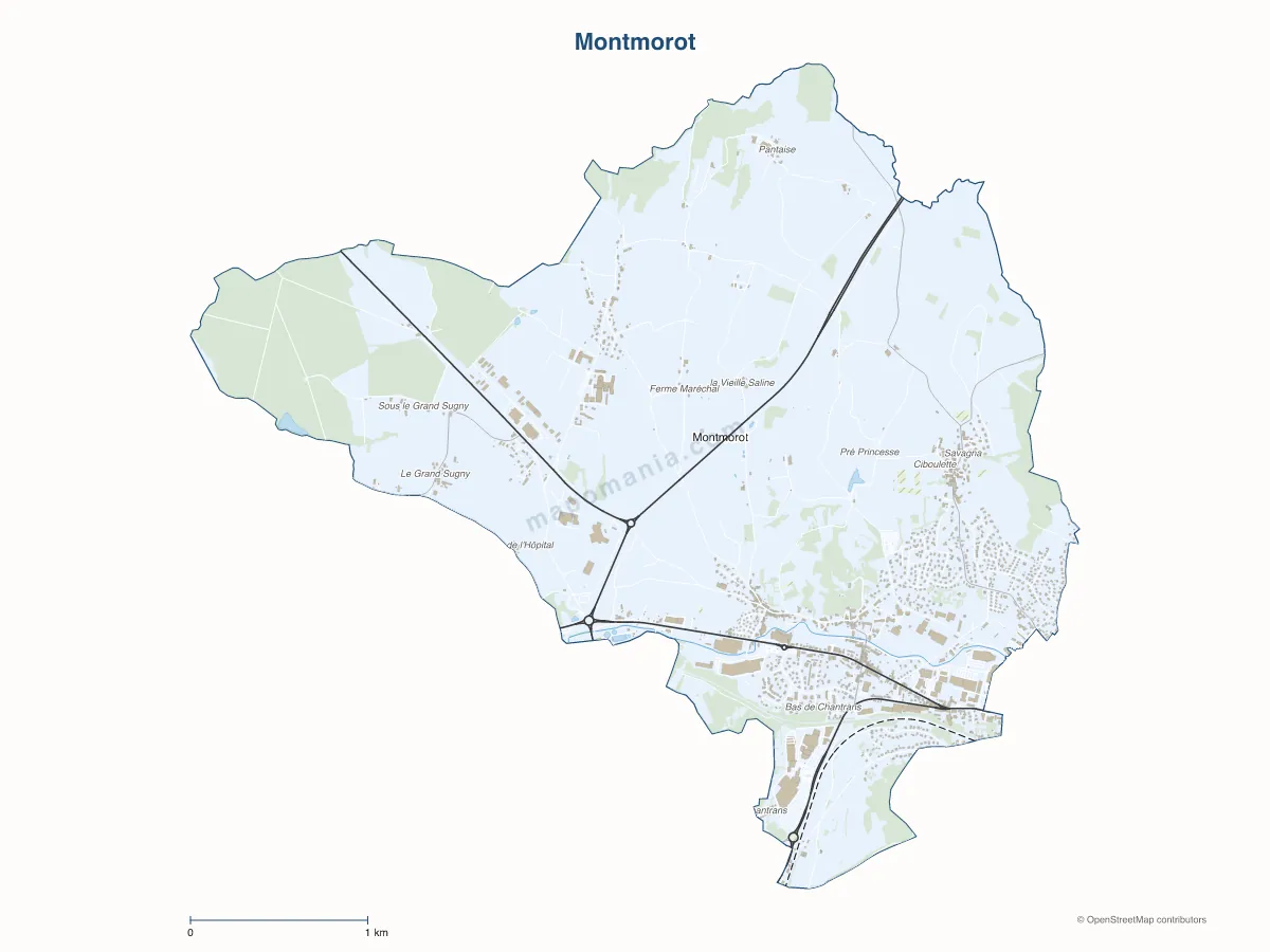 Carte de Montmorot à personnaliser