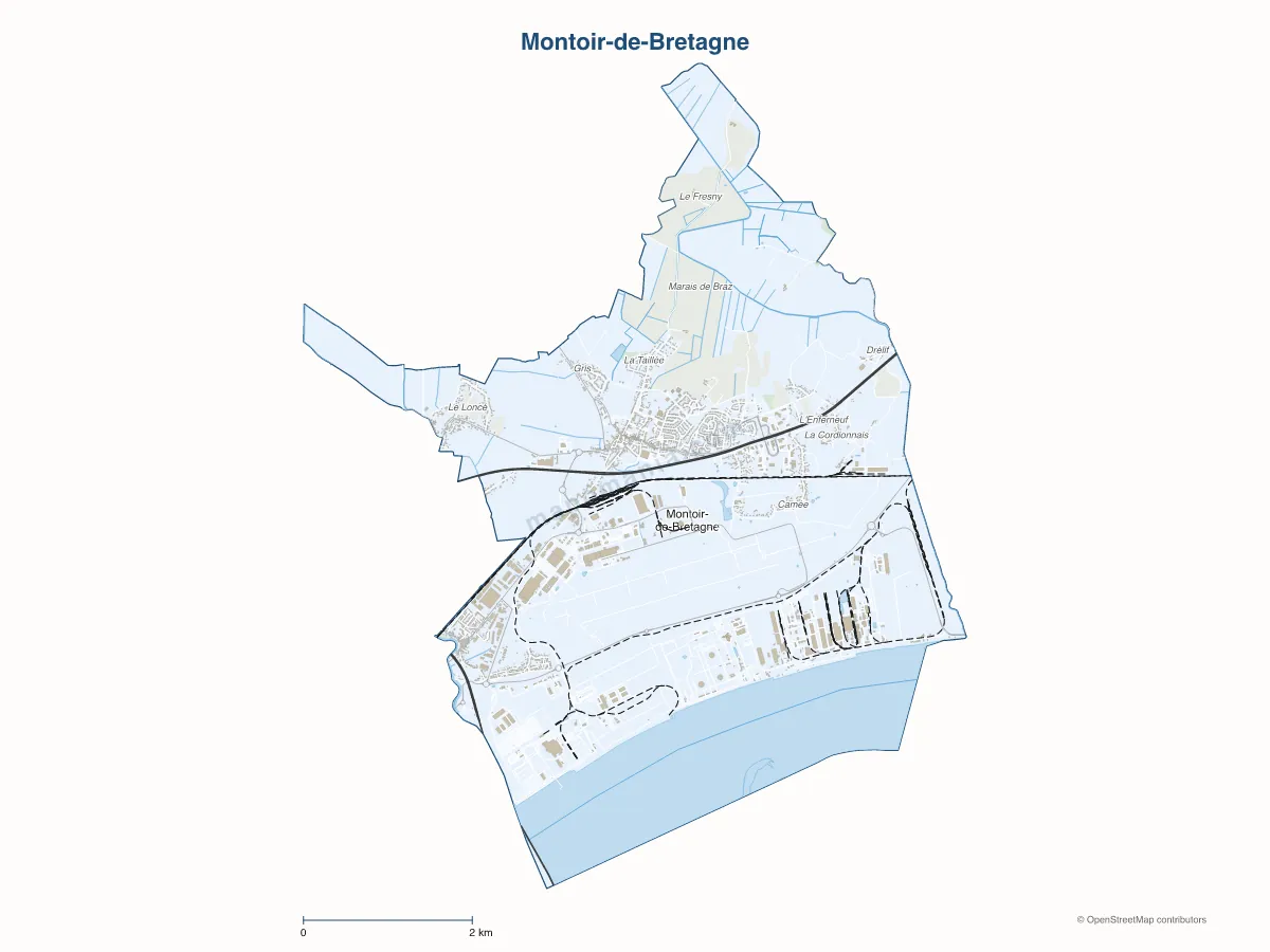 Carte de Montoir-de-Bretagne à personnaliser