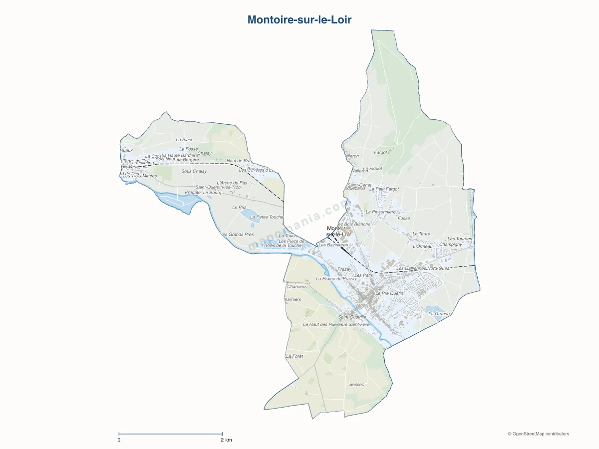 Carte de Montoire-sur-le-Loir à personnaliser