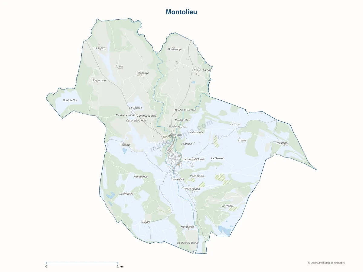 Carte de Montolieu à personnaliser