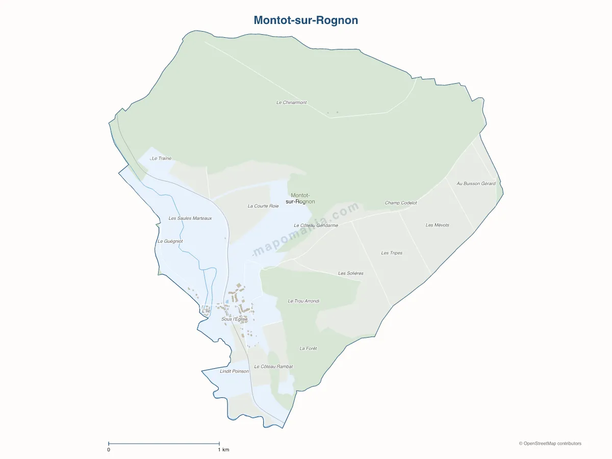 Carte de Montot-sur-Rognon à personnaliser