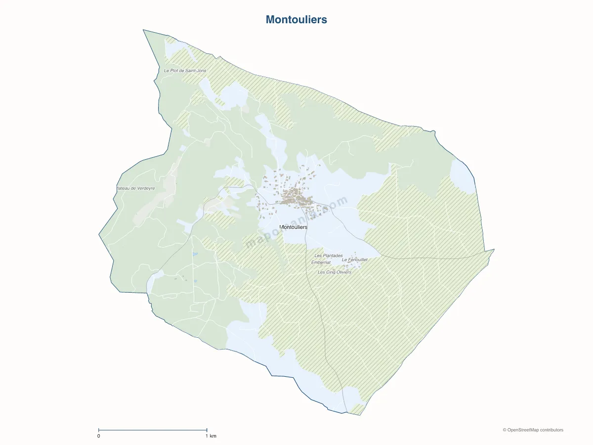 Carte de Montouliers à personnaliser