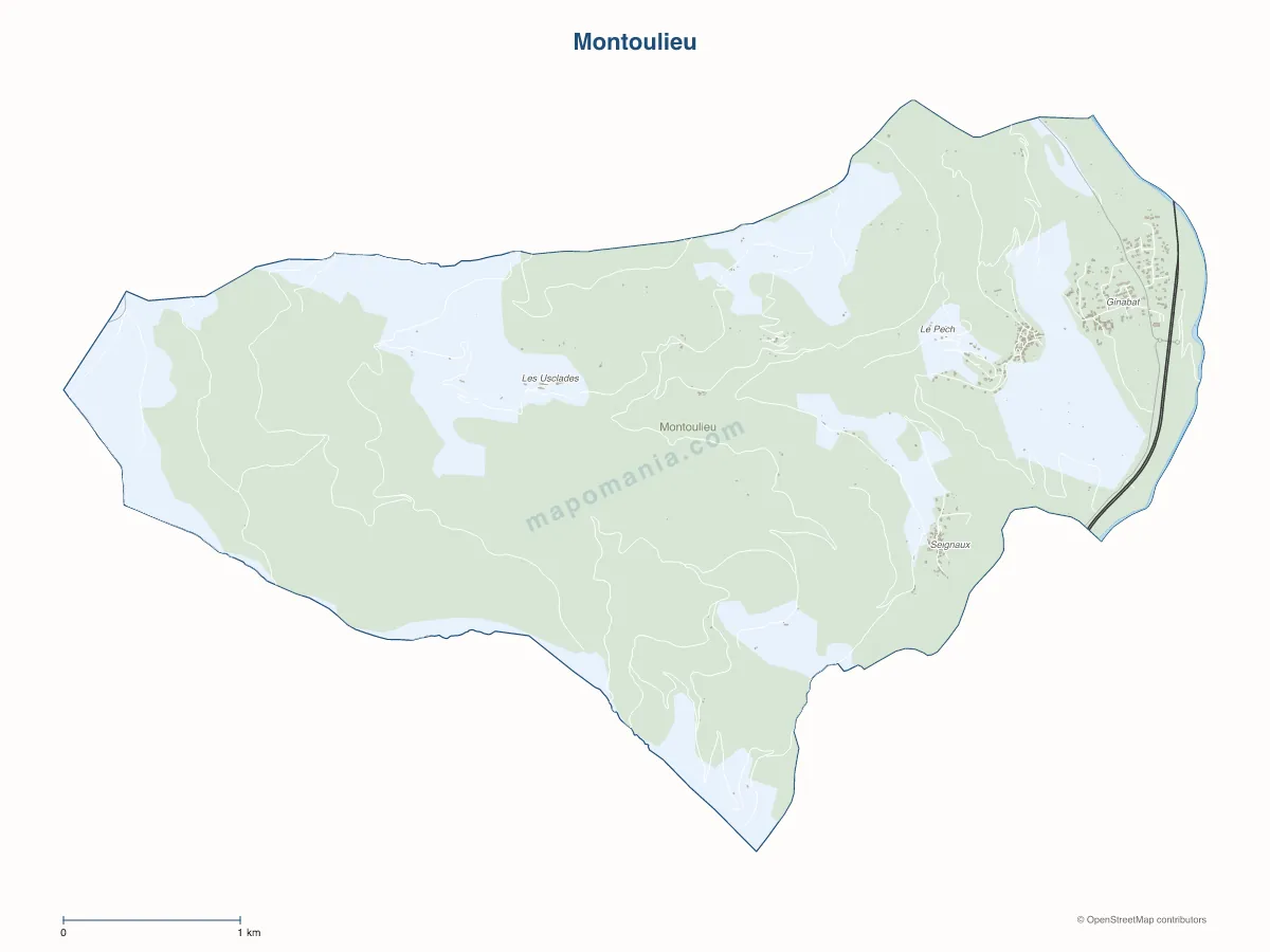 Carte de Montoulieu à personnaliser