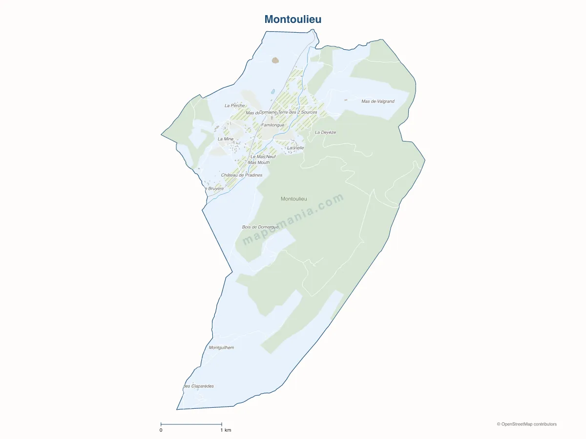 Carte de Montoulieu à personnaliser