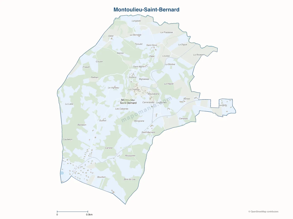Carte de Montoulieu-Saint-Bernard à personnaliser