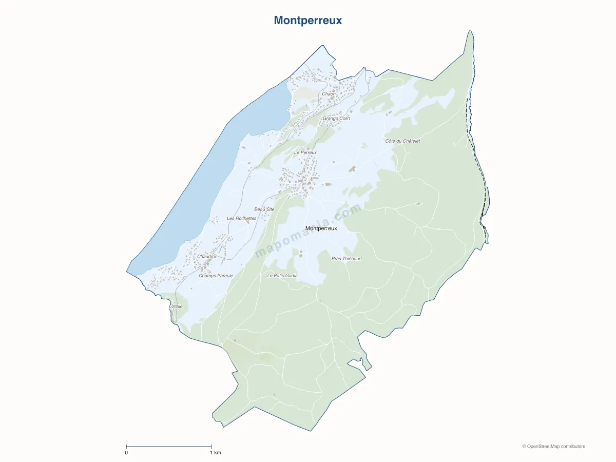 Carte de Montperreux à personnaliser