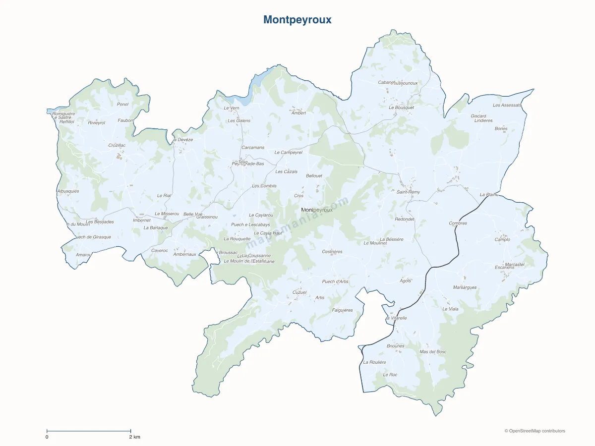 Carte de Montpeyroux à personnaliser