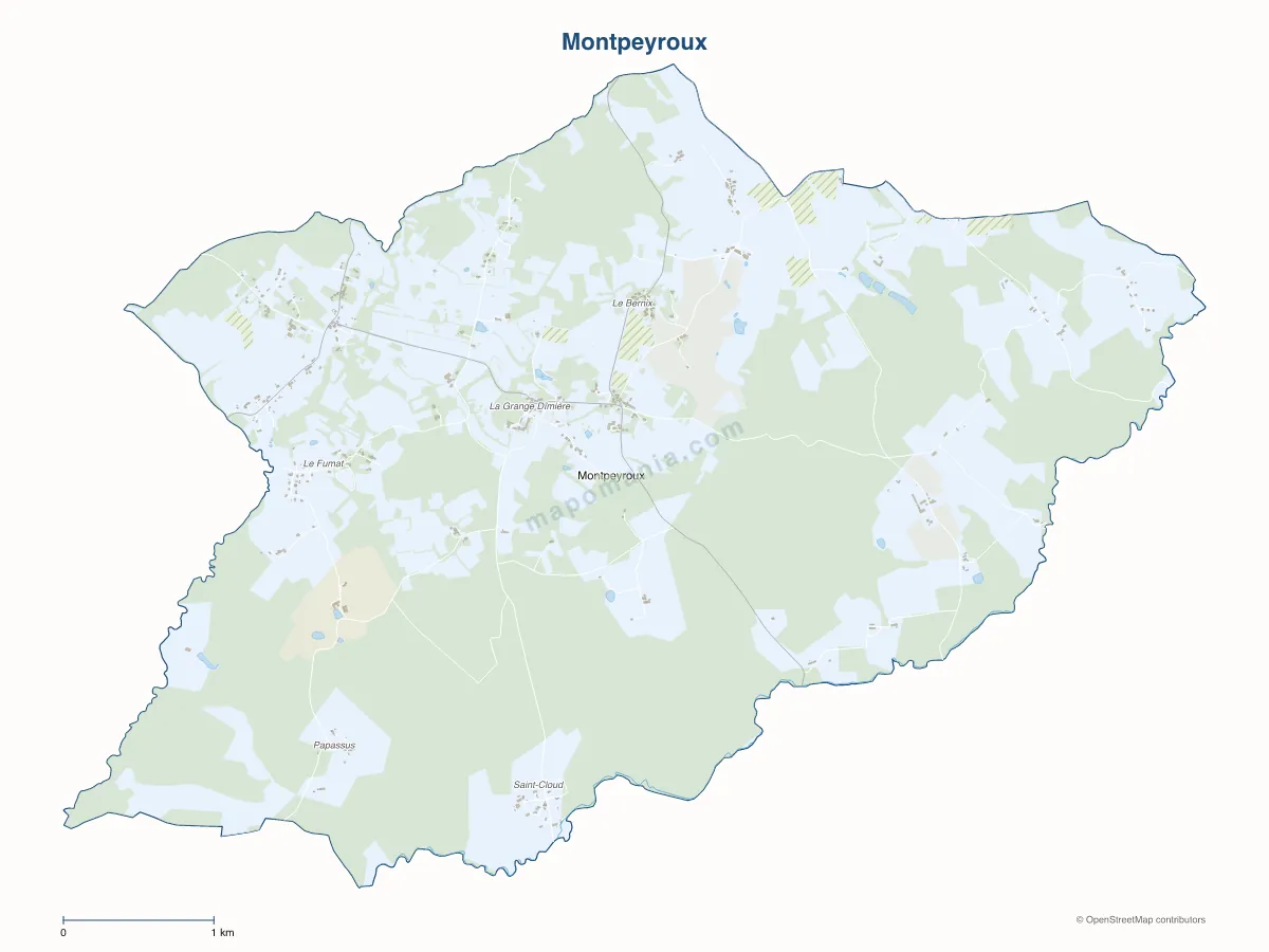 Carte de Montpeyroux à personnaliser